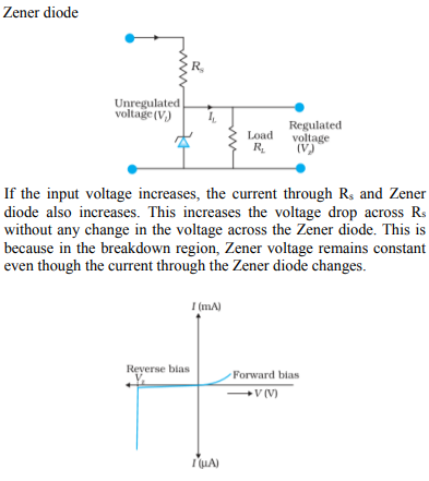 Name the diode which can act as a voltage regulator. Explain its 